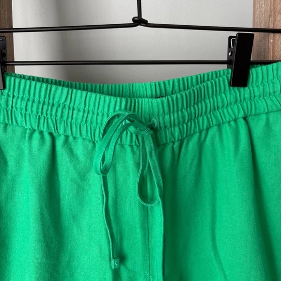 J. Crew Factory Solid Linen Drawstring Pant in Green Sz 6 - 1747 - Picture 2 of 9